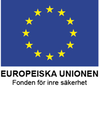 Europeiska unionens logotyp, blå med tolv gula stjärnor i en cirkel.